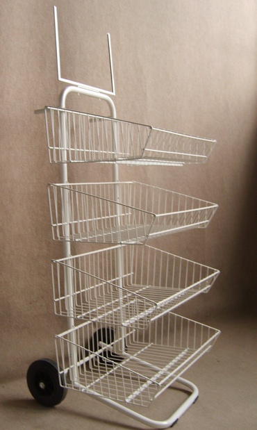 Wózek z 4 koszami i uchwytem na logo