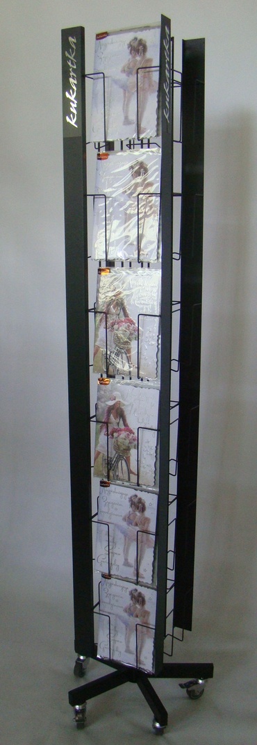 Stojak na kartki z listwami z blachy