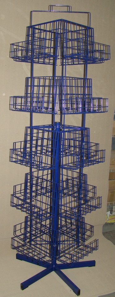 Stojak podłogowy obrotowy z półkami na książki